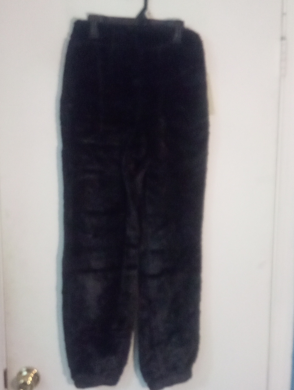 No Boundaries Cozy Plush Black Faux Fur Jogger Pants  XXS NWT New